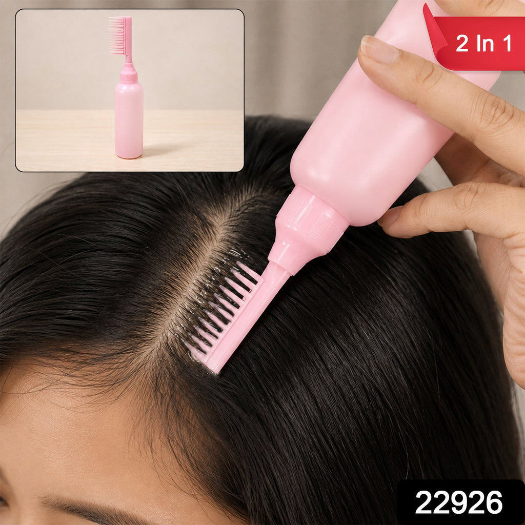 2 In 1 Hair Oil Applicator Bottle With Scalp Comb For Root Care (1 Pc)
