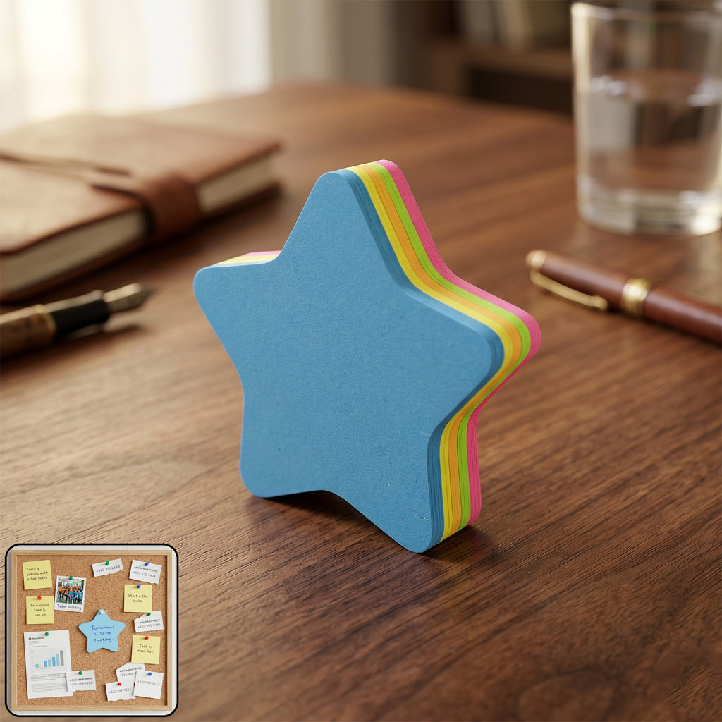 Oddy Fun Star Restick Sticky Notes  1 Pc Colorful Star-shaped Sticky Notes