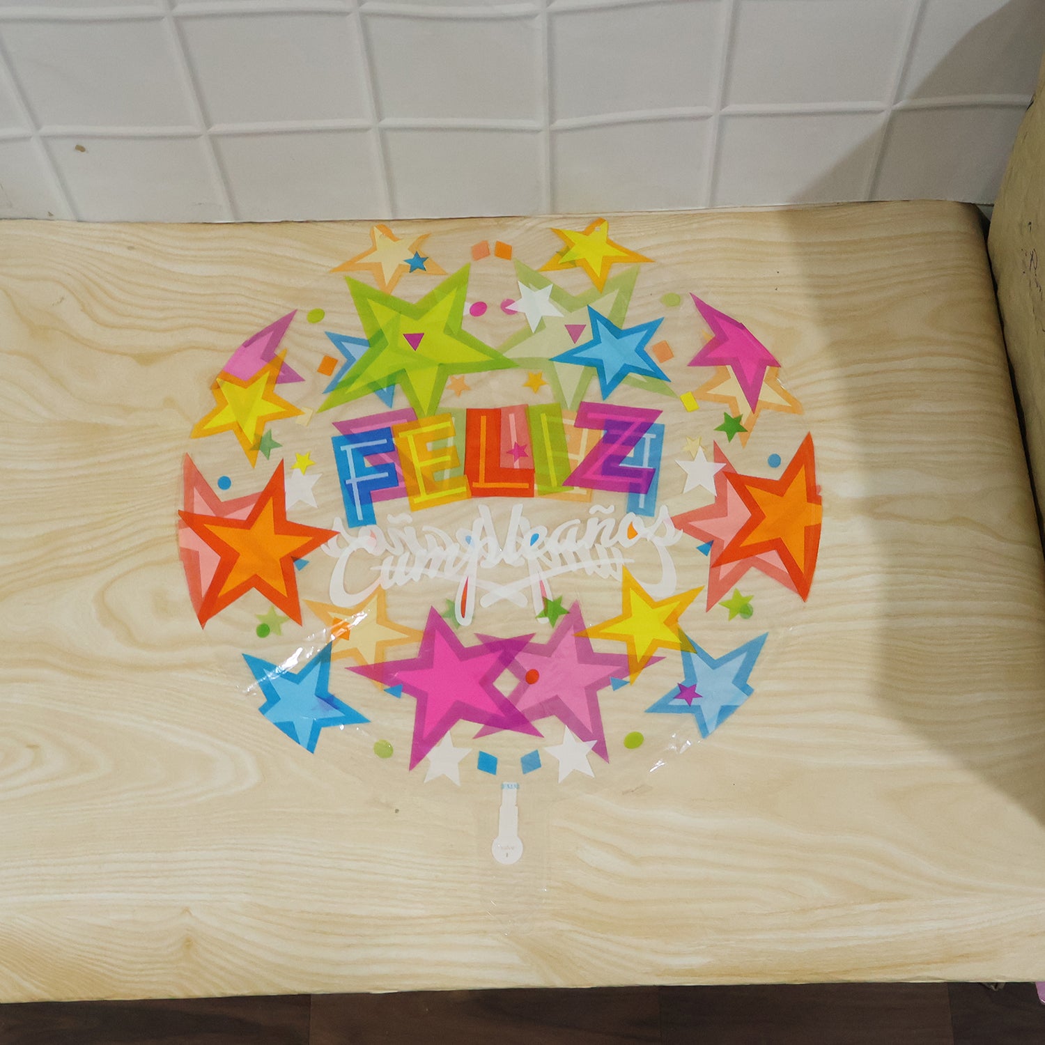 Colorful Feliz Cumpleanos Round Foil Balloon (1 Pc)