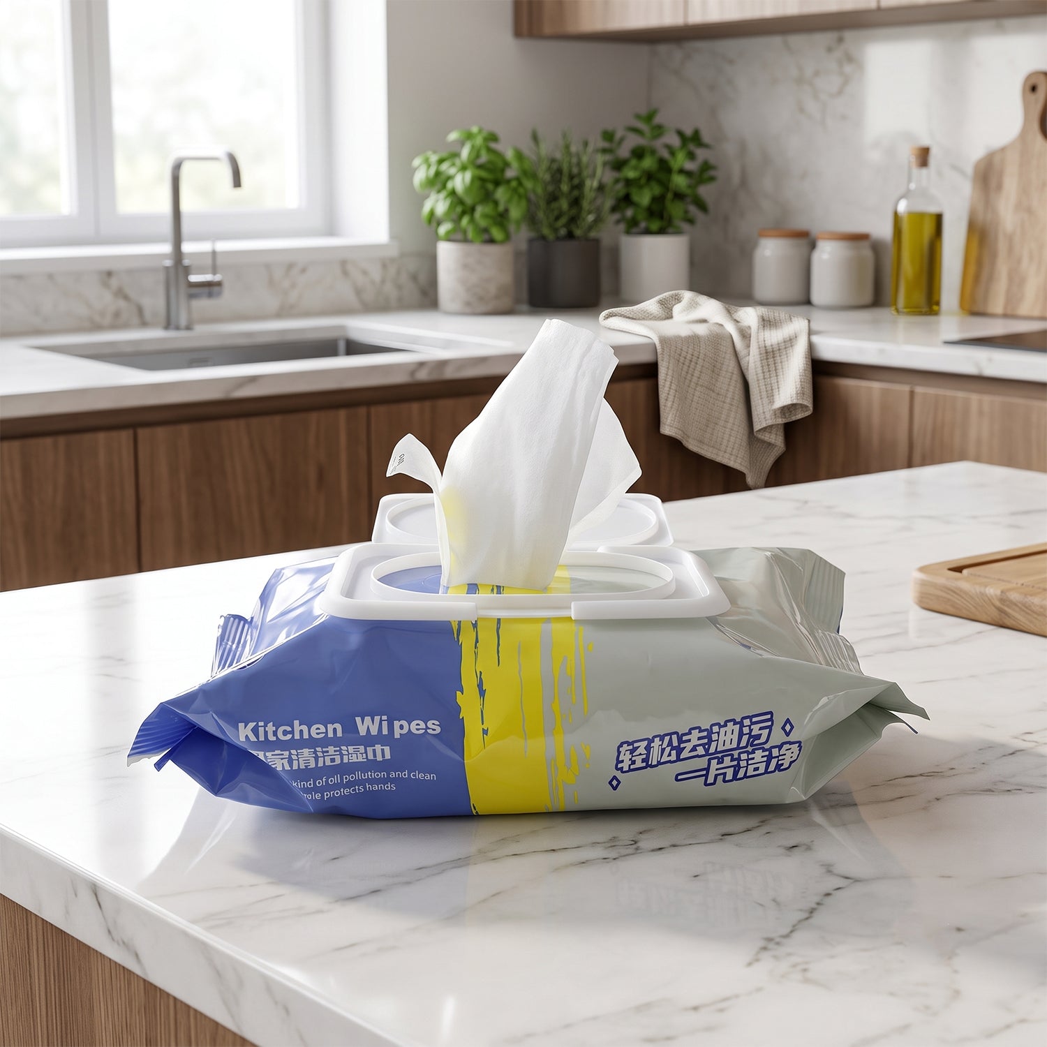 Kitchen Cleaning Wet Wipes For Oil And Grease Removal 80 Sheets Pack (1 Pc)