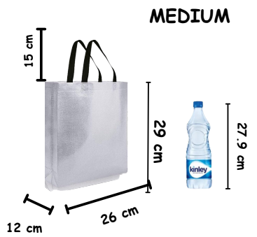 Medium Size Non Woven Fabric Bag With Handle 26 x 29 cm Gift Paper bag, Carry Bags, gift bag, gift for Birthday, gift for Festivals, Season's Greetings and other Events(Silver) - Image 3