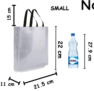 Small Size Non Woven Fabric Bag With Handle 21.5 x 22 cm Gift Paper bag, Carry Bags, gift bag, gift for Birthday, gift for Festivals, Season's Greetings and other Events(Silver) - Image 2