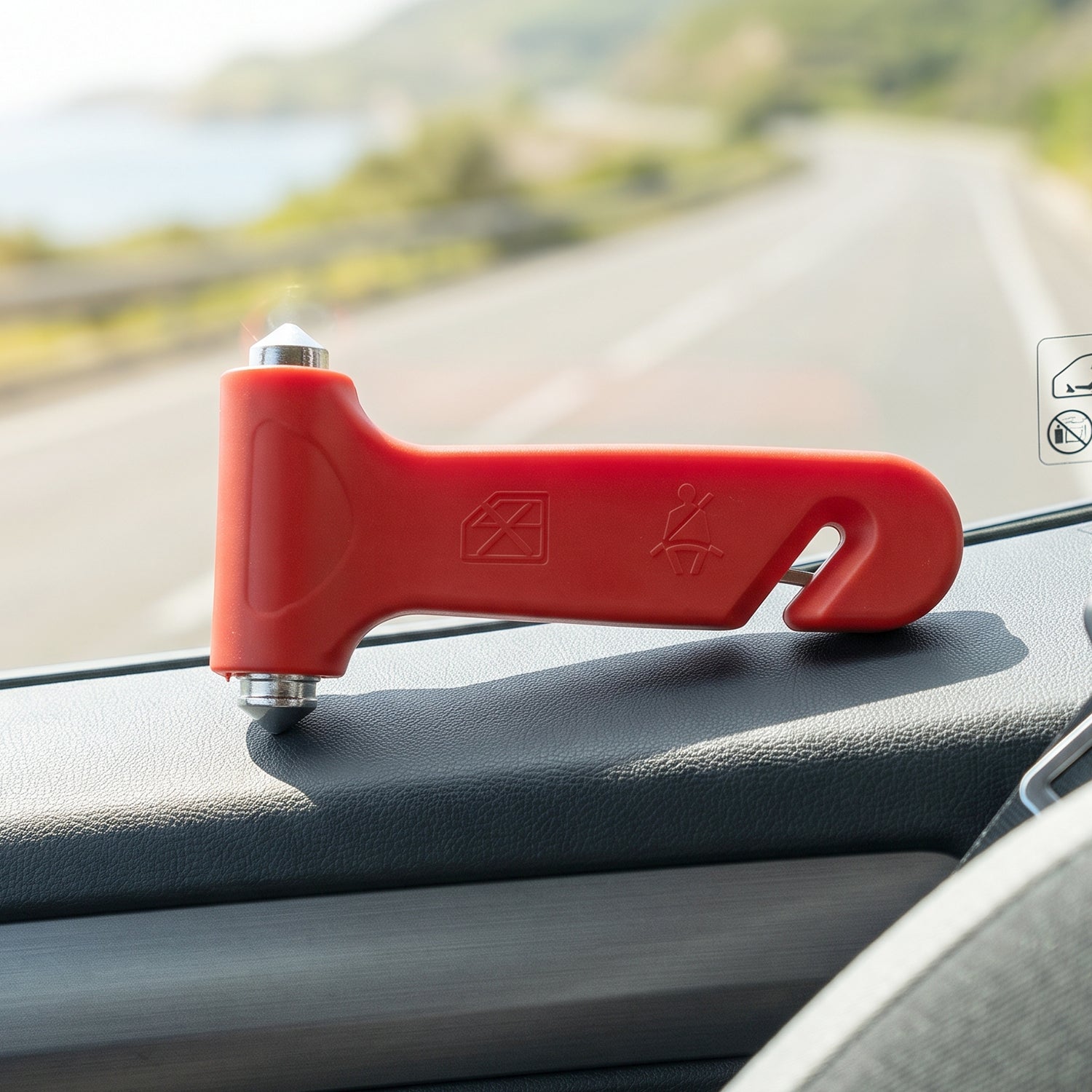 2 In 1 Car Safety Hammer Emergency Window Breaker And Seatbelt Cutter (1 Pc)