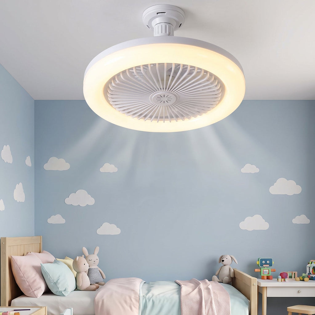 LED fan light glowing view