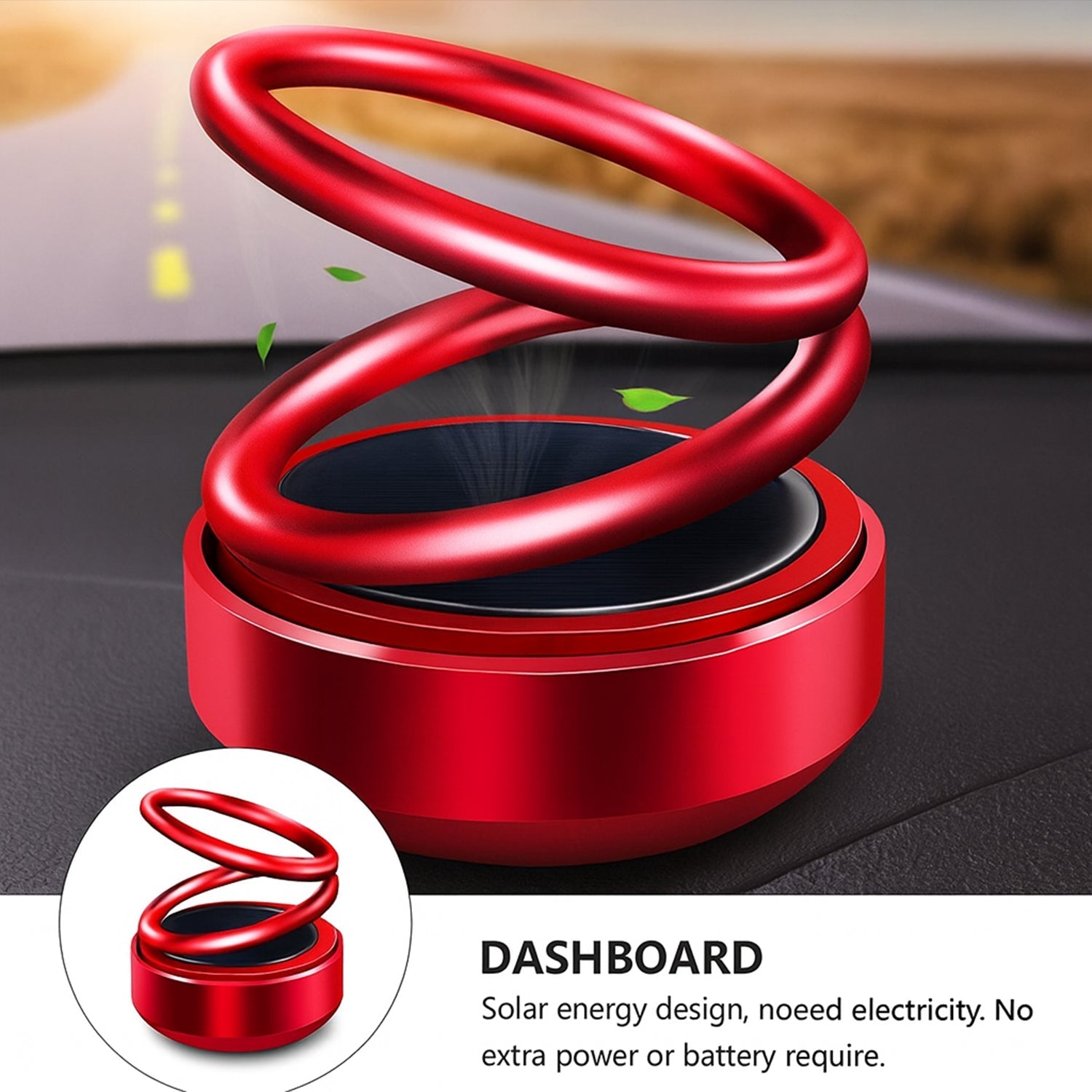 Solar car aroma diffuser side view