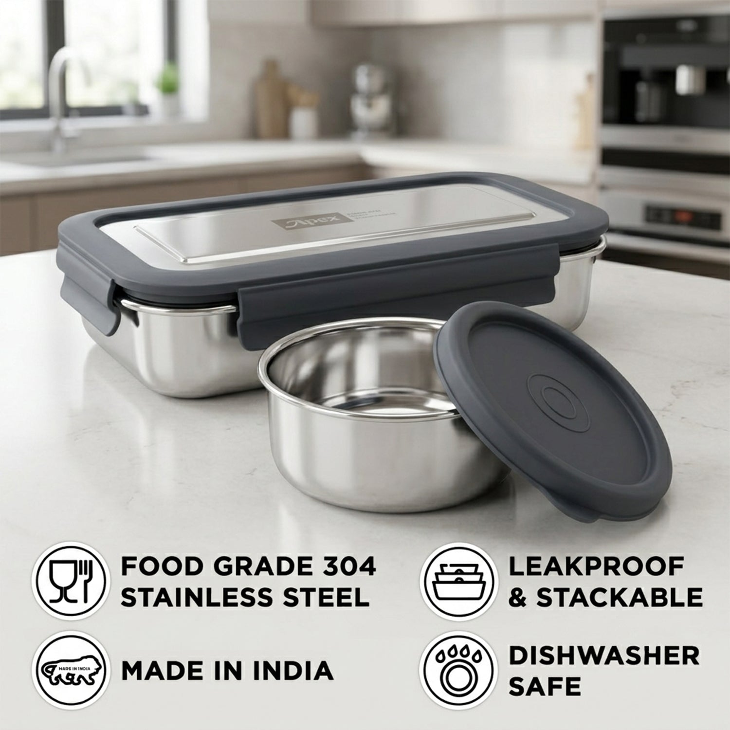 Apex Flexi lunch box packed with a home cooked meal