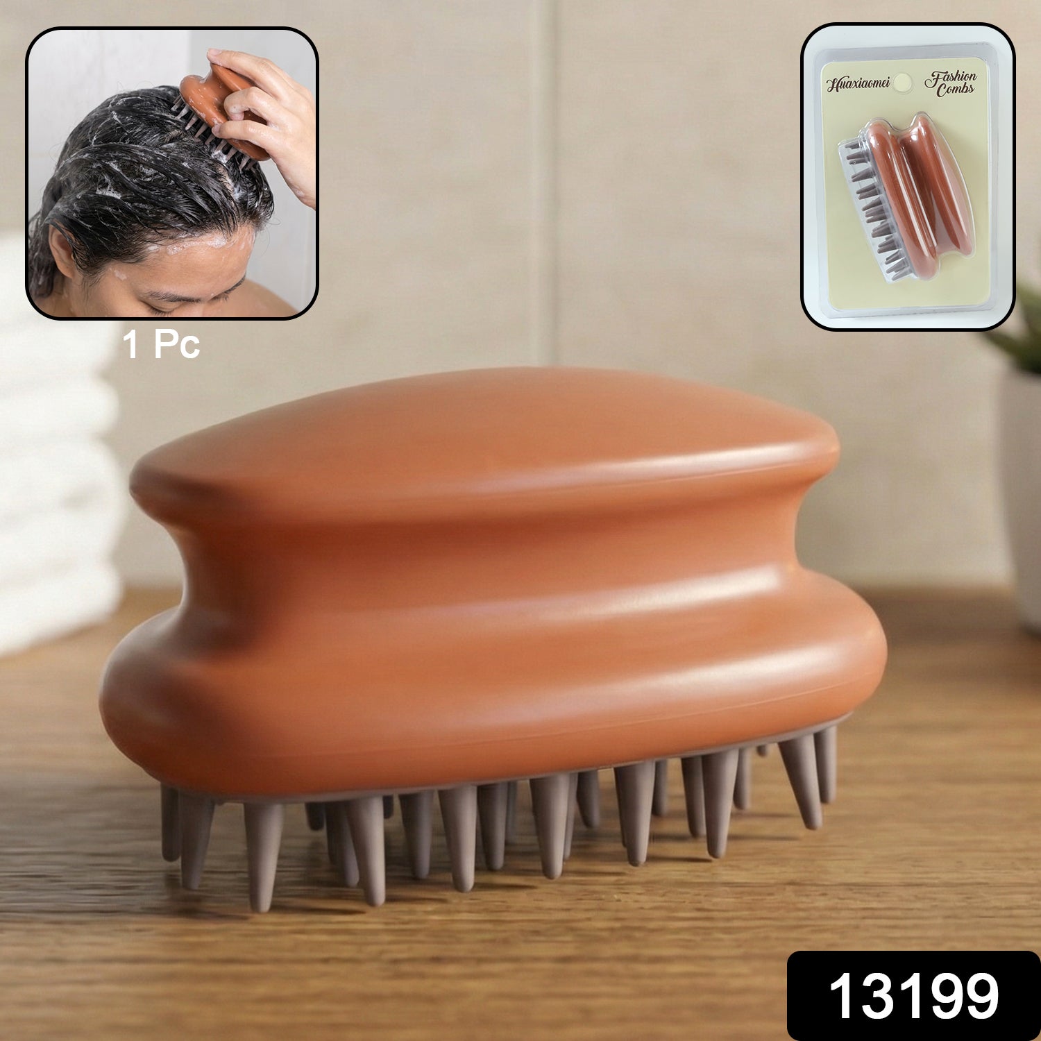 Manual Scalp Massage Shampoo Brush (1 Pc)