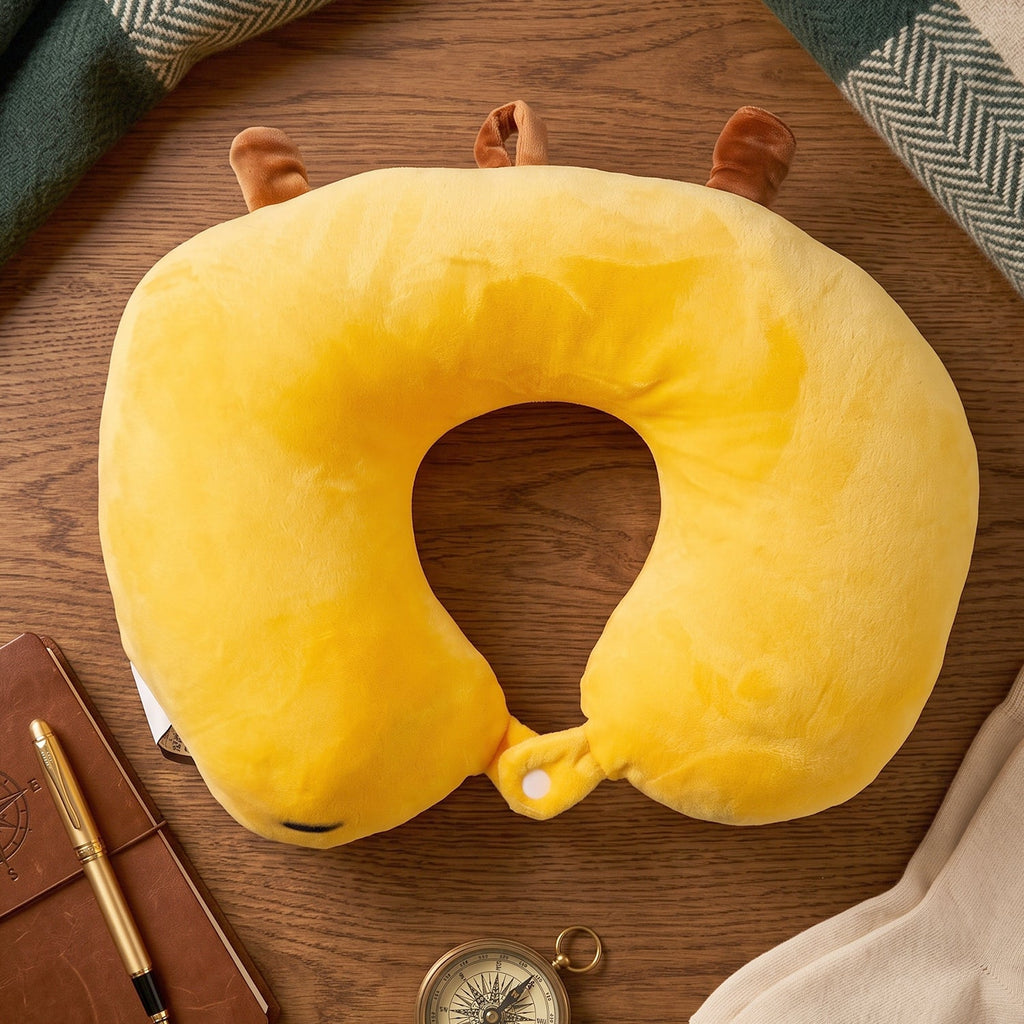U-shaped Travel Neck Pillow Cute Capybara Soft Plush Pillow For Travel (1 Pc)