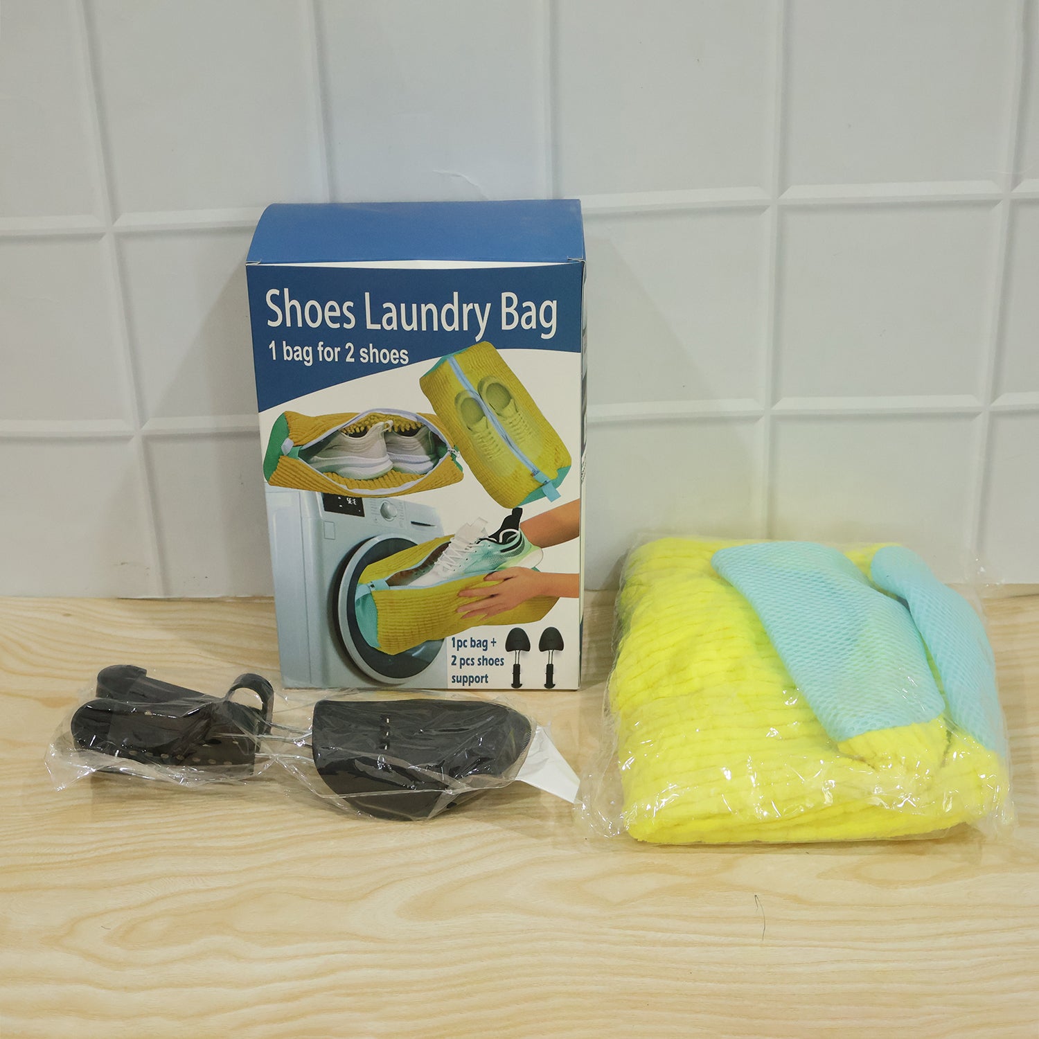 Shoe Laundry Wash Bag With 2 Shoe Support For Washing Machine (1 Set)