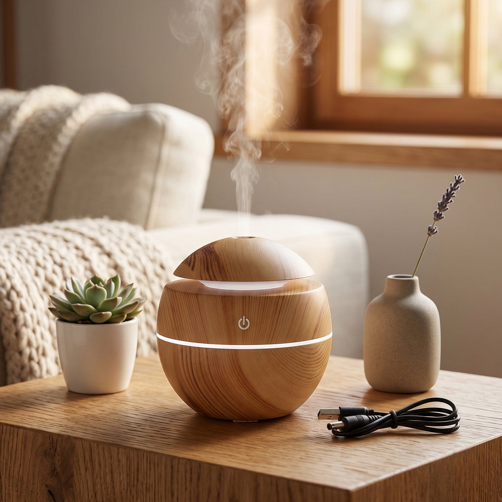 Ultrasonic Aroma Diffuser Humidifier 200ml With Led Light For Home Office (1 Pc)