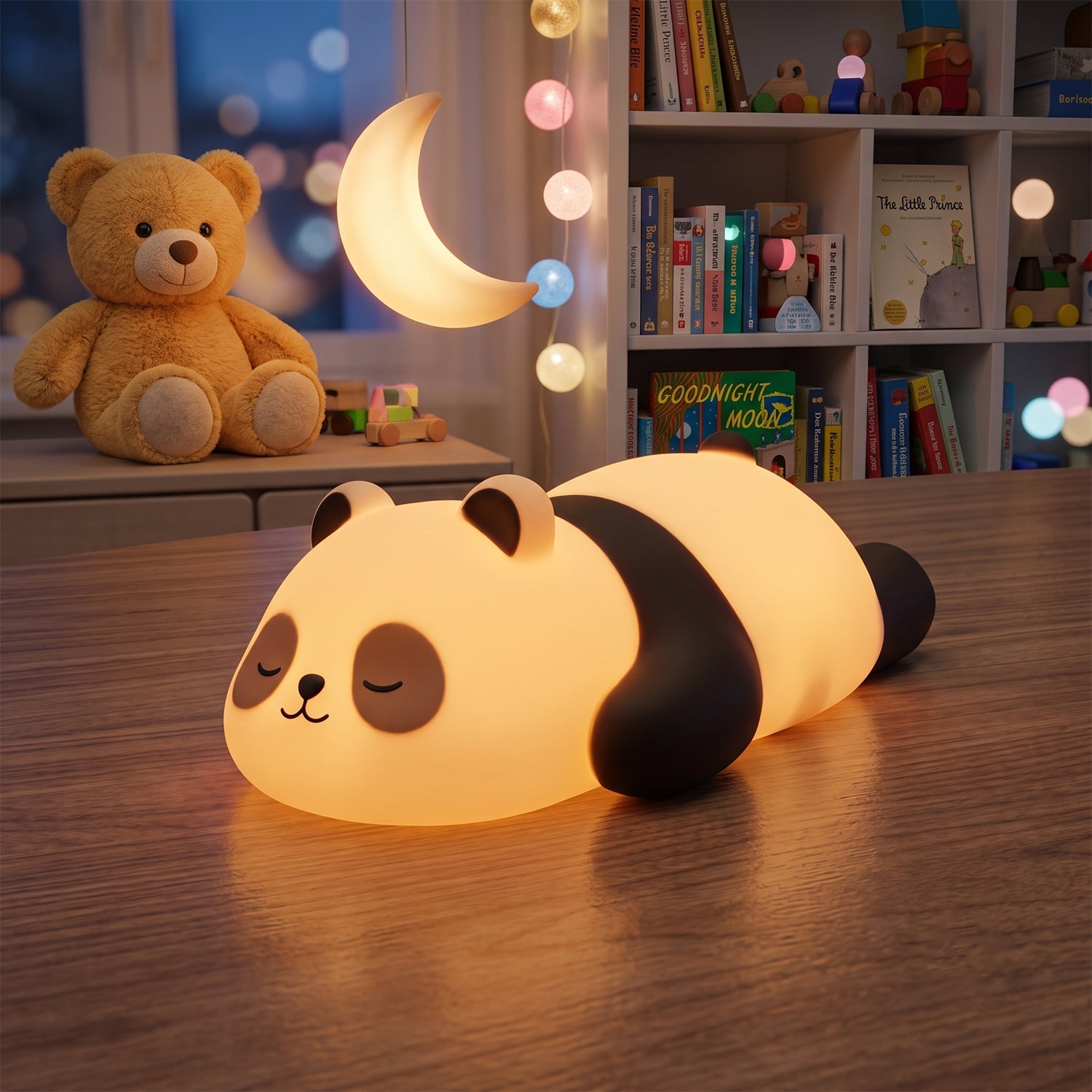 Sleeping Panda Led Night Light Cute Silicone Bedside Lamp For Kids (1 Pc)