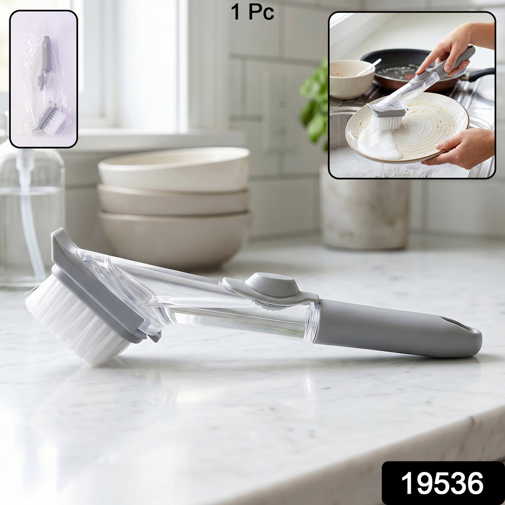 Soap Dispensing Dish Scrub Brush Refillable Kitchen Cleaning Brush (1 Pc)