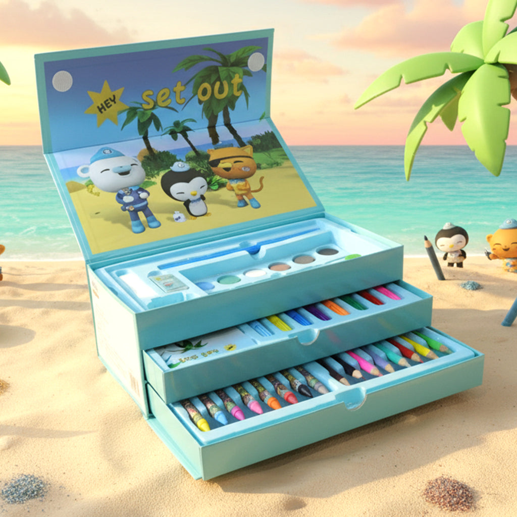 Drawing Kit Box For Kids With Colors  Tools (1 Pc)