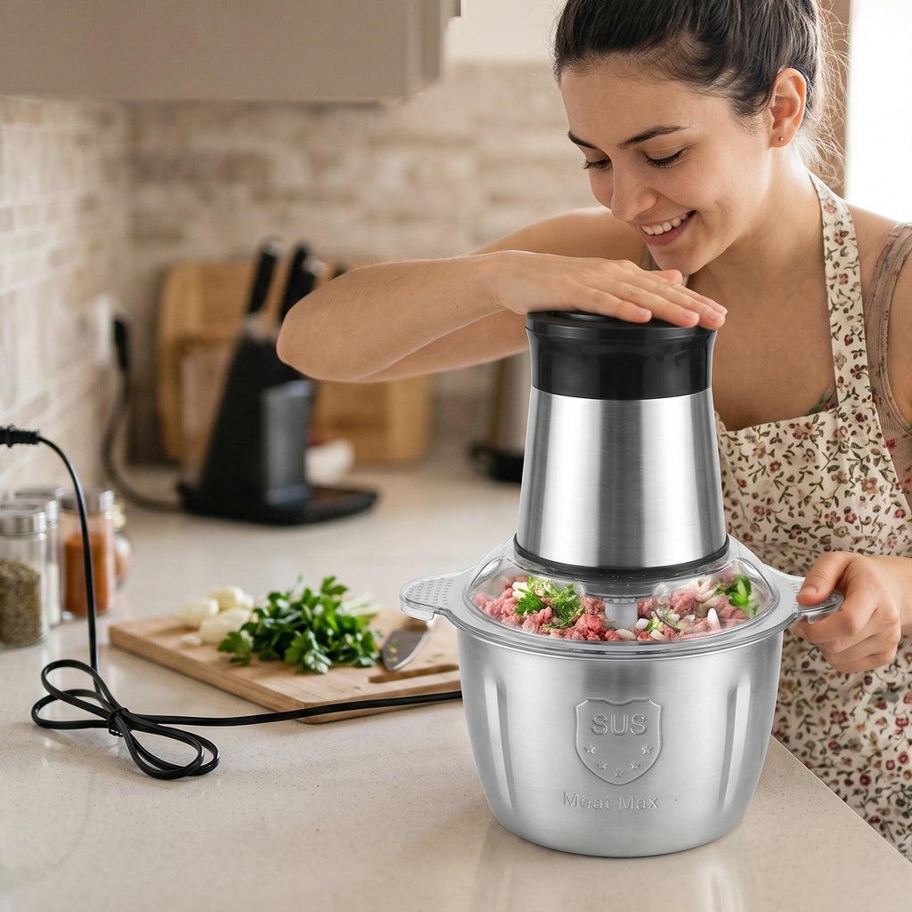 Electric Ss Food Processor 2 Litre Vegetable Chopper Mixer Grinder (1 Pc)