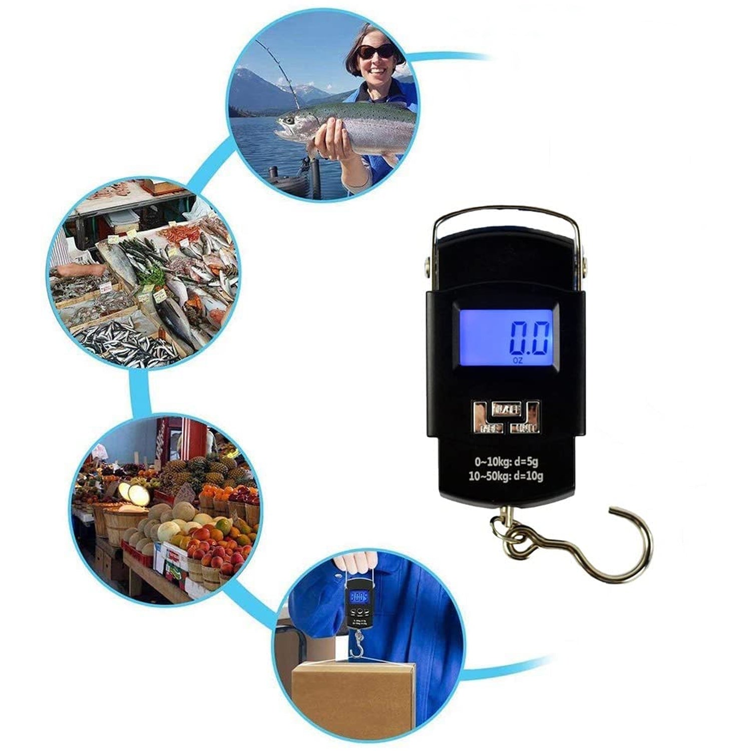 549 Digital Portable Hook Type Weighing Scale (50 Kg Multicolor)