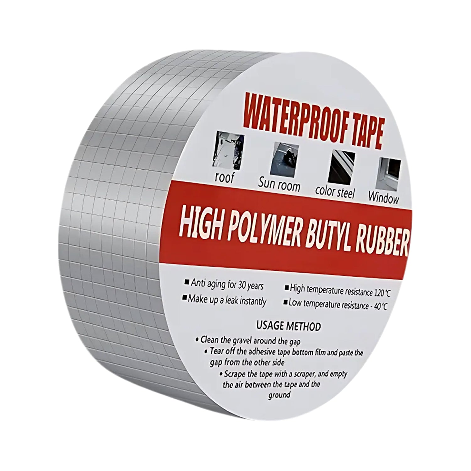 High Polymer Butyl Rubber Waterproof  B-grade Tape - 50mm