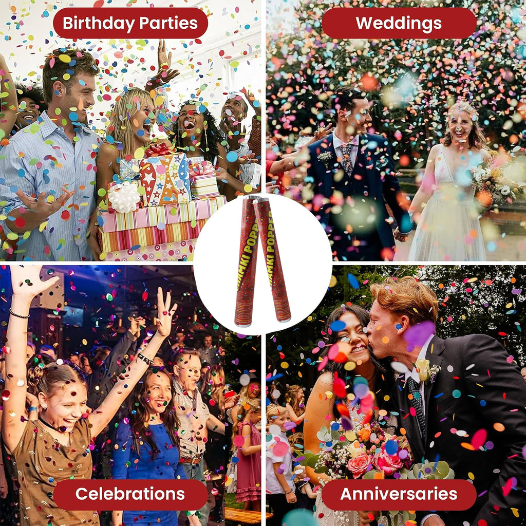 Red Chamki Confetti Party Popper For Birthday Wedding And Celebration (1 Pc)