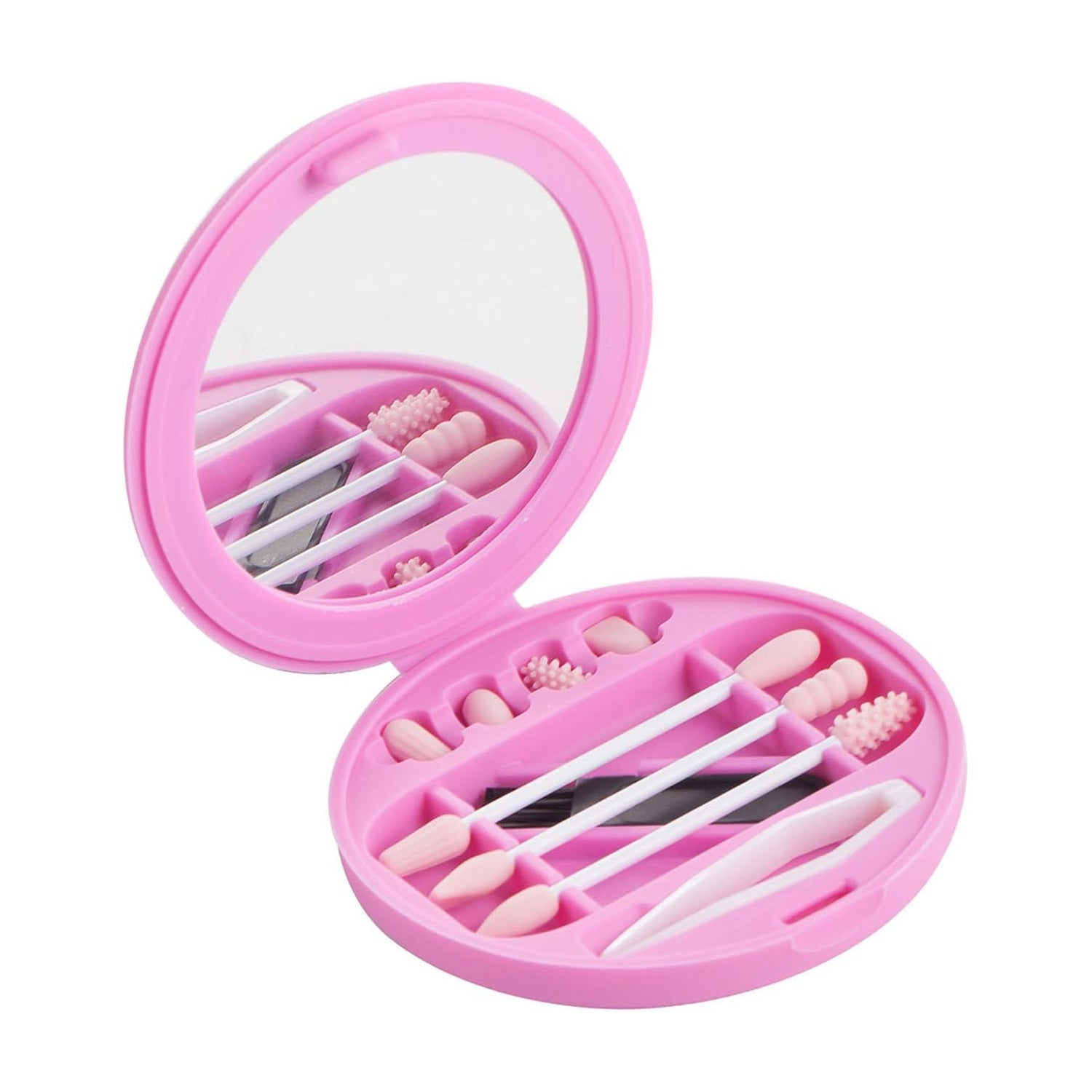 Reusable Silicone Cotton Swab Set With Mirror Case Washable Ear Buds (1 Set)