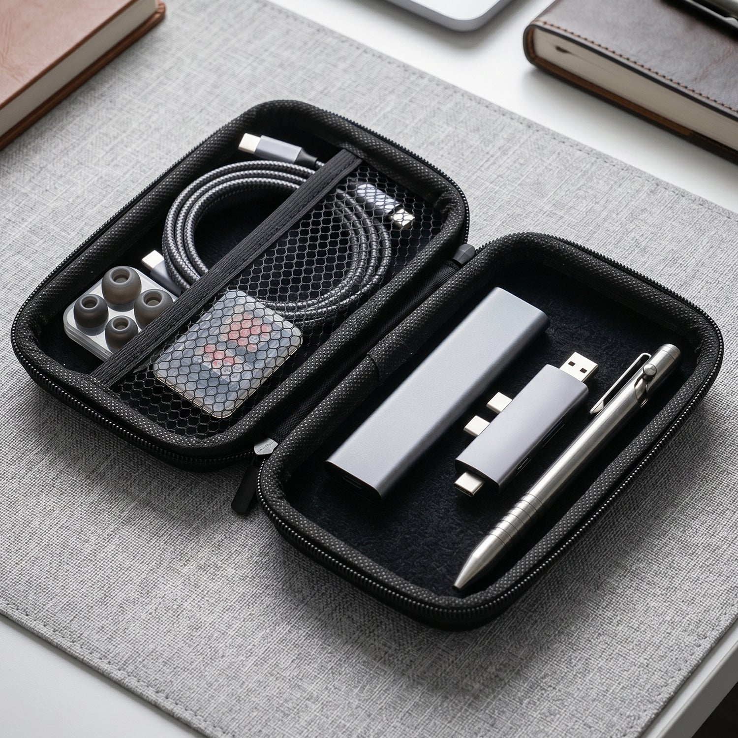 Multipurpose Hard Shell Travel Zipper Case (1 Pc Only Case Included)