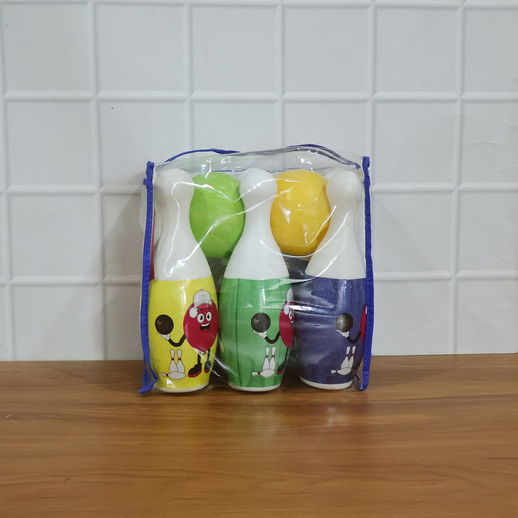 Kids Bowling Set With 6 Colorful Pins And 2 Balls (1 Set)