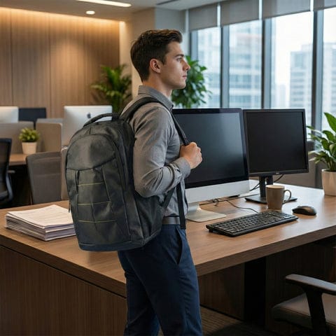 0276 Polyester Black Laptop Bag