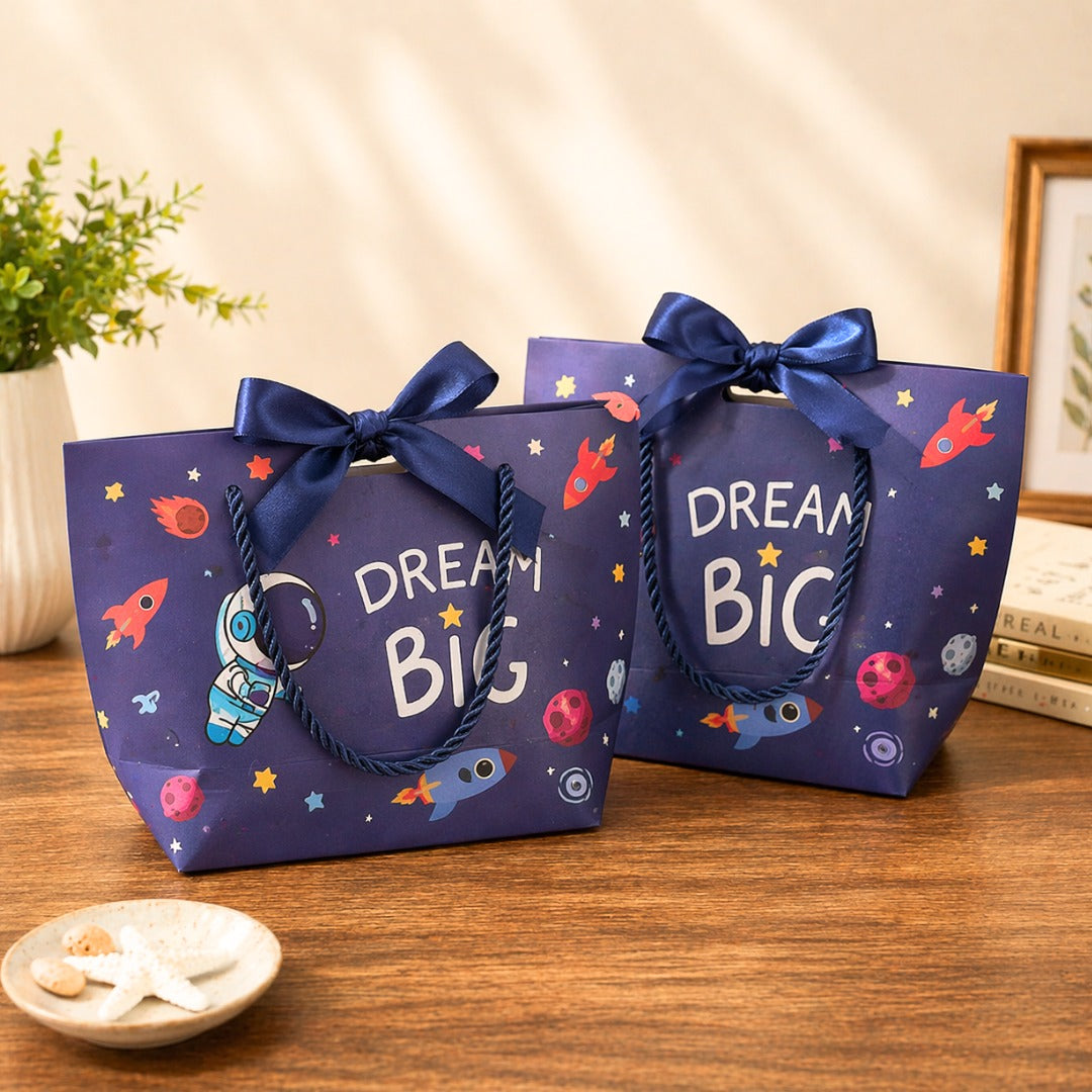 pack of 12pcs Blue Colour Kids Gift Bags (Small & Large Sizes) | Premium Paper Gift Bags for Birthday, Party Favors, Return Gifts & Gifting
