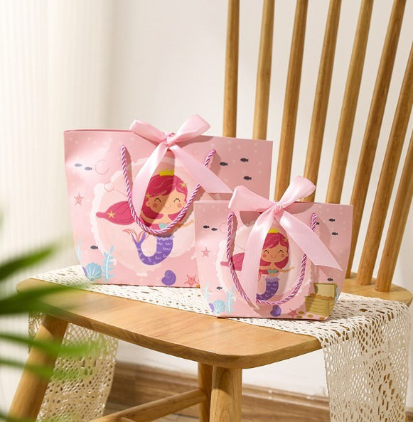 pack of12pcs Pink Colour Kids Gift Bags (Small & Large Sizes) | Premium Paper Gift Bags for Birthday, Party Favors, Return Gifts & Gifting