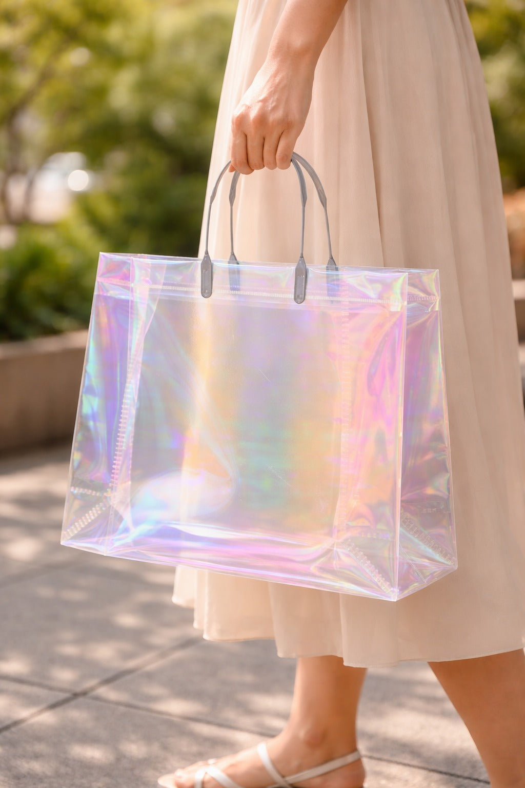 Transparent  Laser Bag | Premium Clothing Store Shopping Bag |  Style Gift Carry Bag for Boutique, Retail & Gifting - Image 1