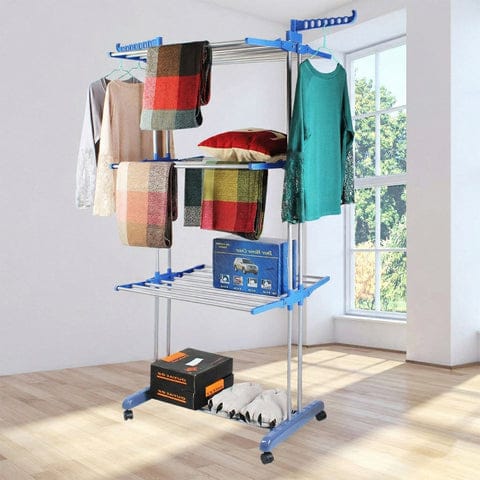 Premium Heavy Duty Stainless Steel 3 Layer Foldable Cloth Drying Stand (1 Set  With Color Box)