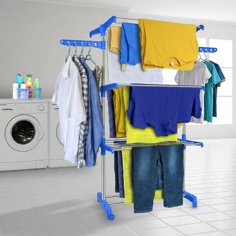 Premium Heavy Duty Stainless Steel 3 Layer Foldable Cloth Drying Stand (1 Set  With Color Box)