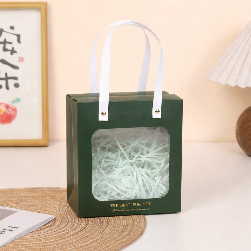 Luxury Transparent Window Gift Bag | Portable Paper Gift Bag for Birthday, Wedding, Return Gifts & Hampers | Premium Handle Bag (Medium) - Image 3
