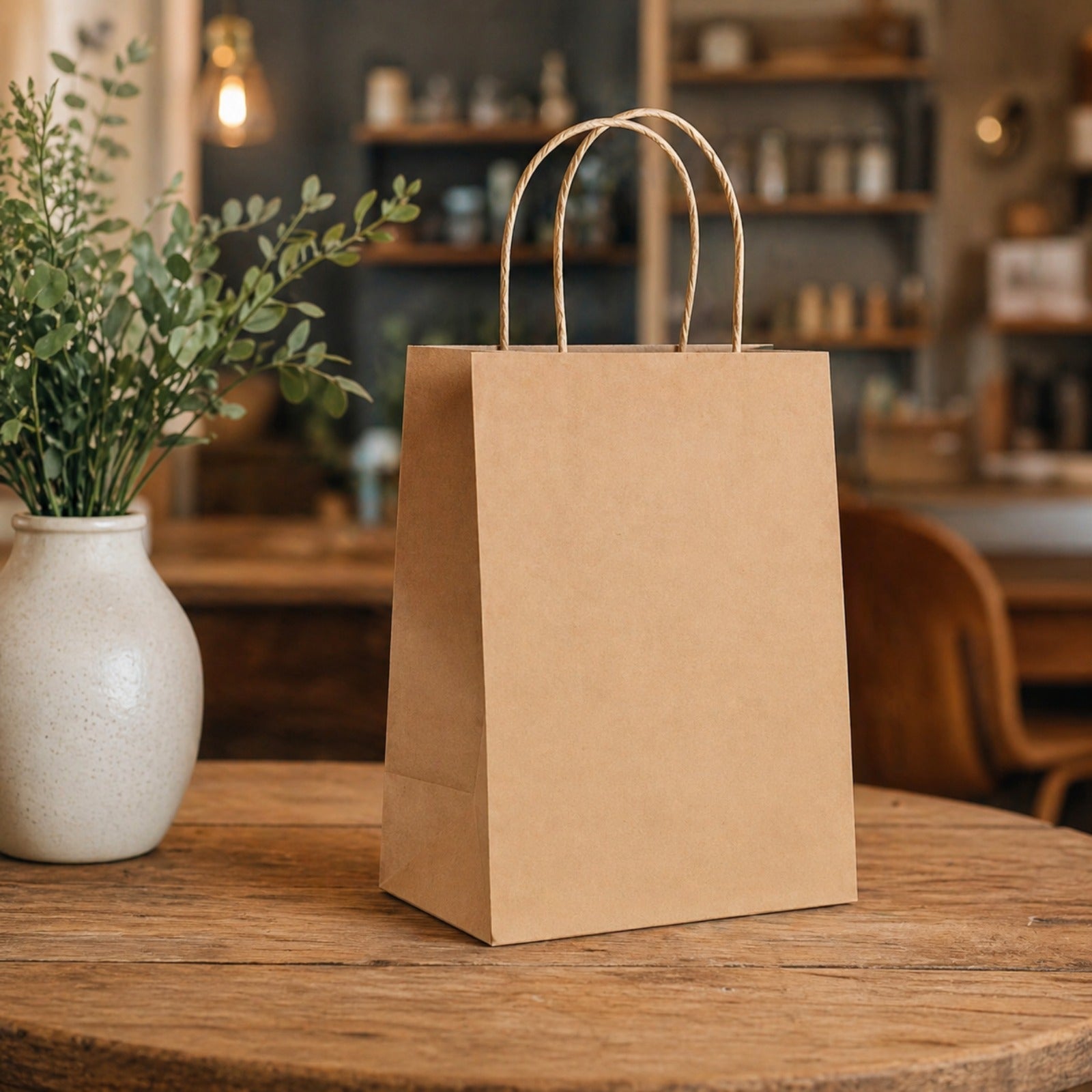 Brown Kraft Paper Carry Bags with Handle | Eco-Friendly Gift Bags for Shopping, Hampers & Packaging | Available size  in Small, Medium & Large Sizes - Image 4
