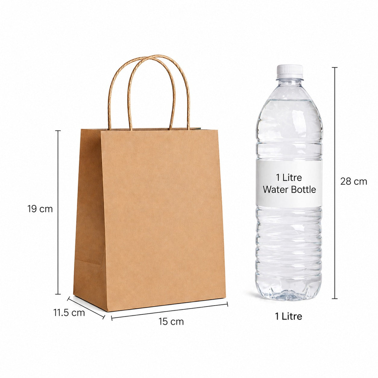 Brown Kraft Paper Carry Bags with Handle | Eco-Friendly Gift Bags for Shopping, Hampers & Packaging | Available size  in Small, Medium & Large Sizes - Image 3