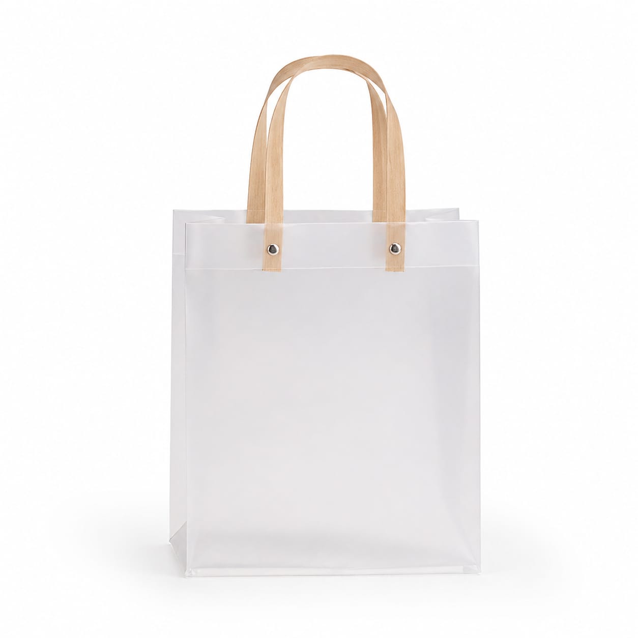 Transparent  Gift Bag with Handle | Premium Plastic Hamper Bag for Gifting, Return Gifts & Packaging | 10.5×8×4.5 Inch - Image 2