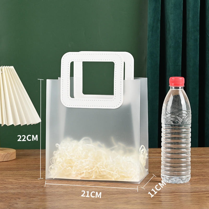Transparent Gift Bag with Leather Handle | Premium Hamper & Return Gift Bag | 3 Sizes Available - Image 2