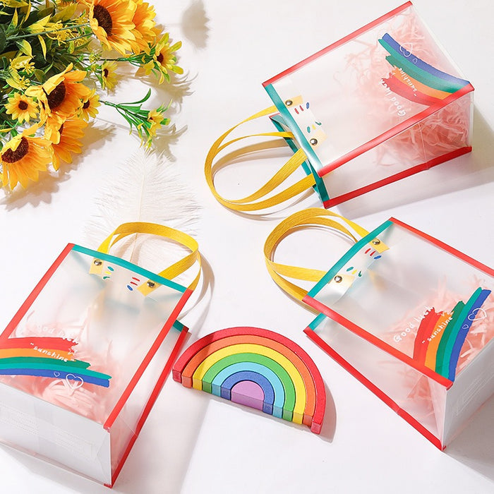 pack of 12pcs Birthday Theme PVC Gift Bag with Handle | Reusable Return Gift & Hamper Bag | 22×9×25 CM