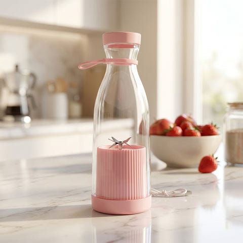 5334 Blender Portable Juicer For Smoothie  Juice  Vegetable Shakes With 4 Blades Wireless Charging Mini Personal Size Mixer Bottle Grinder 400 Ml Multicolor