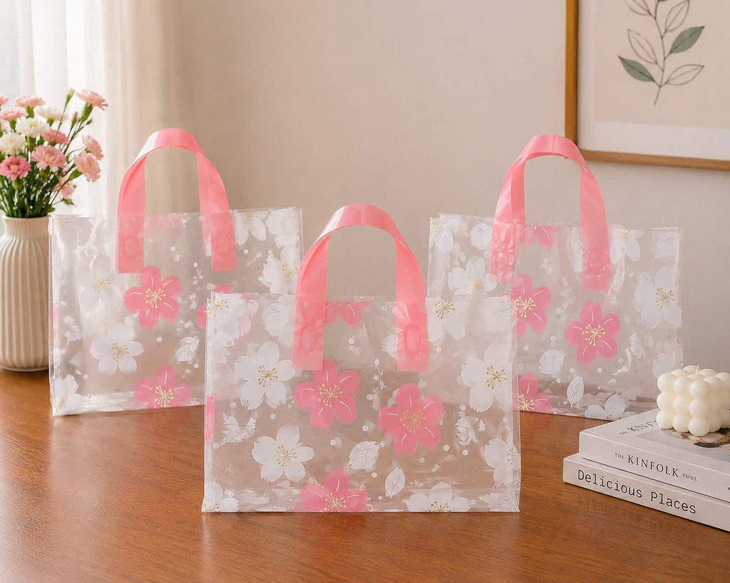 Premium Printed Frosted Plastic Gift Tote Bags | Reusable Carry Bags for Return Gifts, Hampers & Party Packaging (5 Designs Available) - Image 10