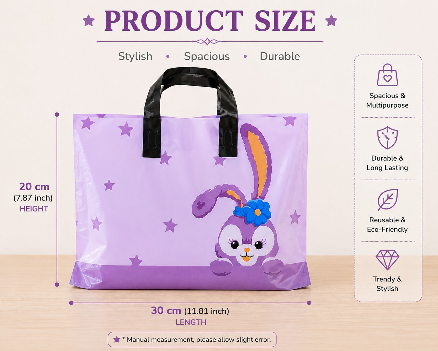 Premium Printed Frosted Plastic Gift Tote Bags | Reusable Carry Bags for Return Gifts, Hampers & Party Packaging (5 Designs Available) - Image 2