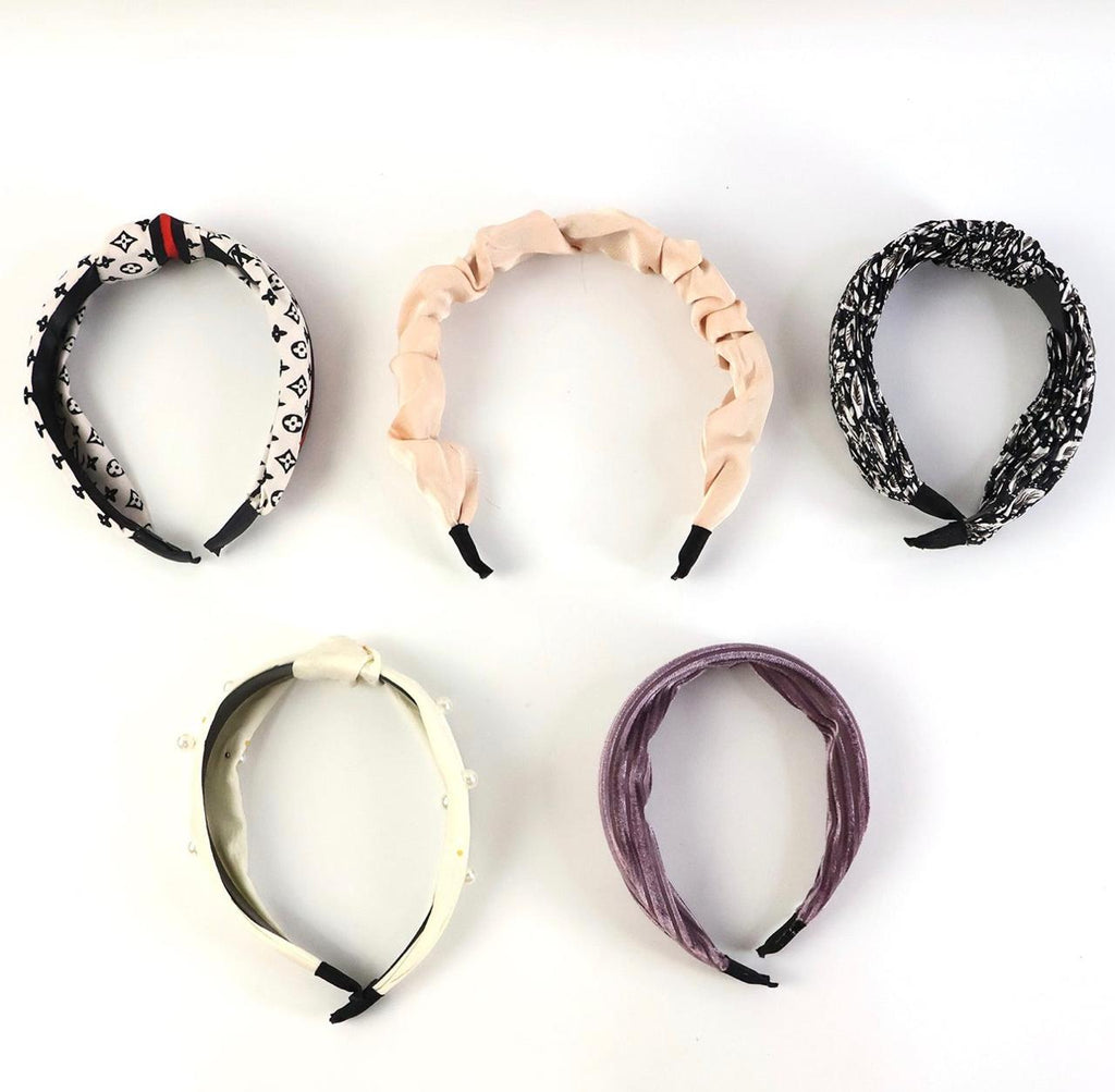 Womens Ribbed Texture Knot Design Hairband (1 Pc  Mix Design)