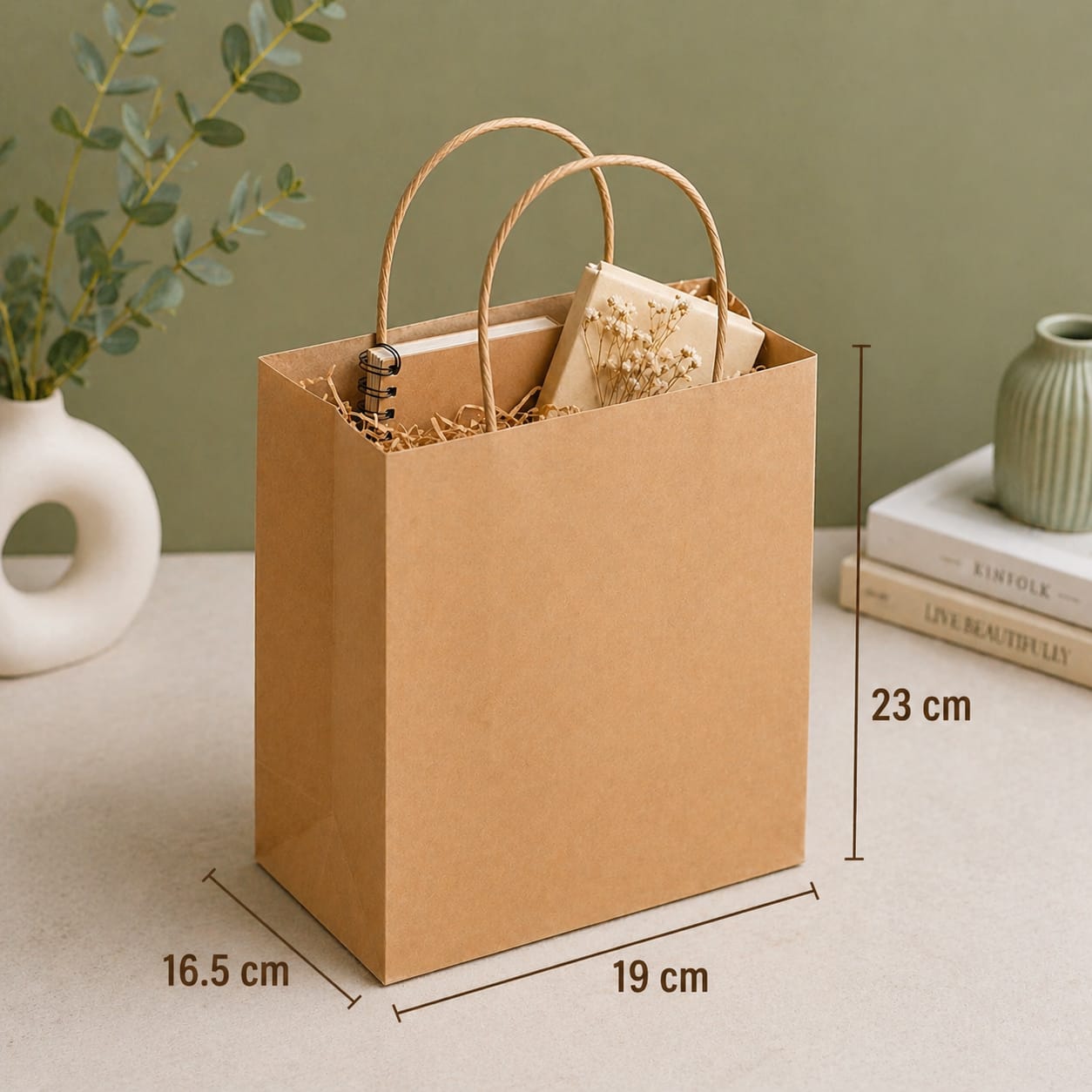 Brown Kraft Paper Carry Bags with Handle | Eco-Friendly Gift Bags for Shopping, Hampers & Packaging | Available size  in Small, Medium & Large Sizes - Image 5
