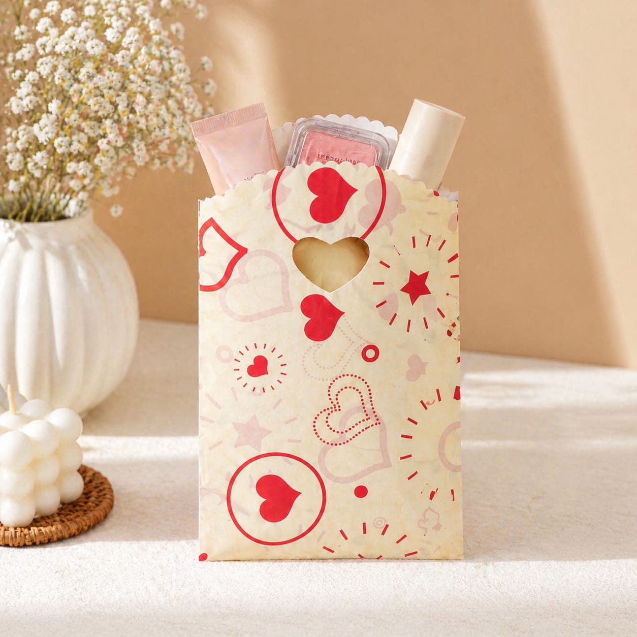 Printed Korean Gift Pouch (19 x 14 cm) | Cute Designer Packaging Bags for Chocolates, Return Gifts & Small Hampers | Assorted Designs Available - Image 2