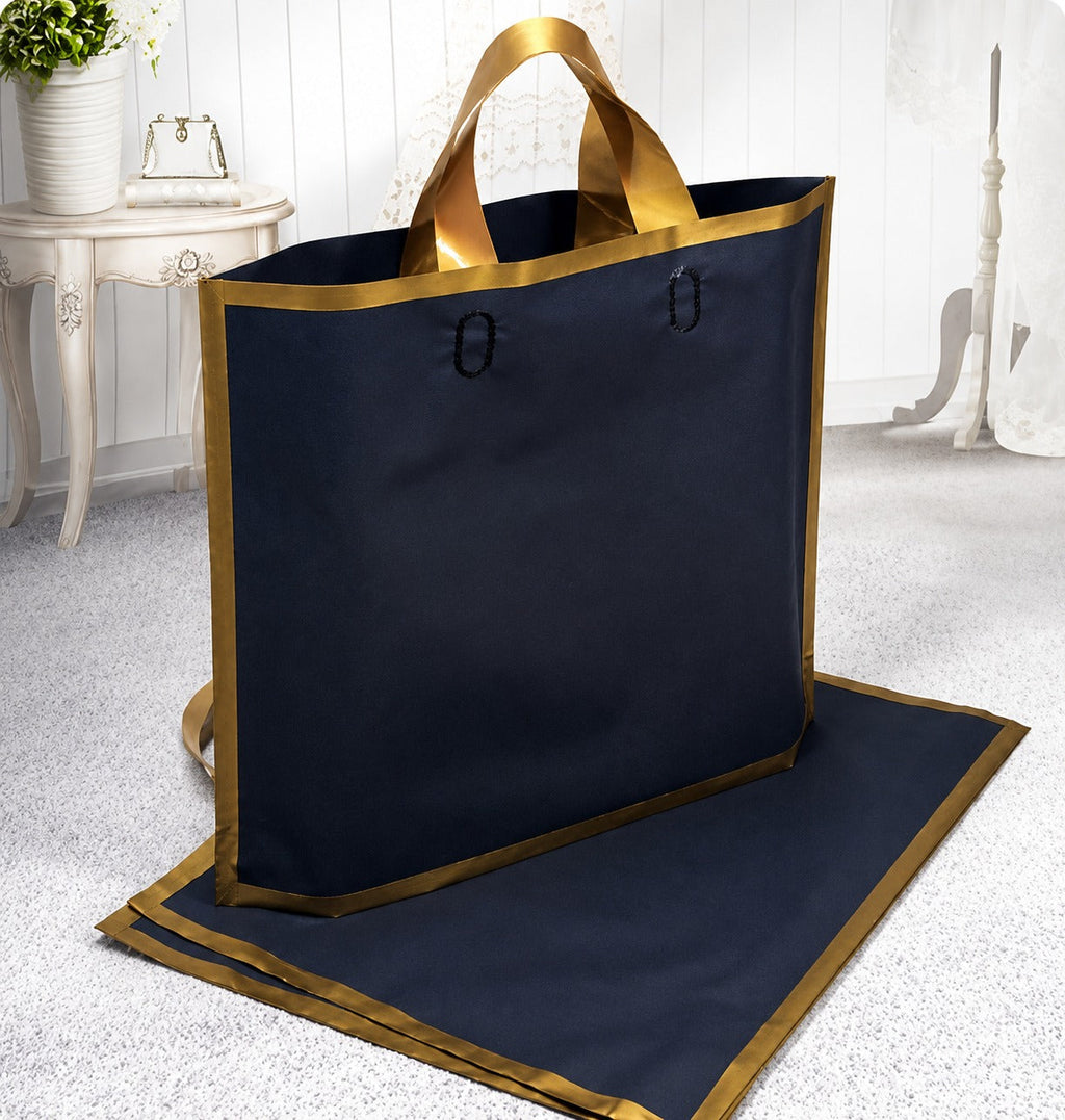 Premium Plastic  Frosted Gift Carry Bag with Handle – Black, White & Green | 35×25×10 cm - Image 16