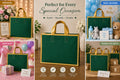 Premium Plastic  Frosted Gift Carry Bag with Handle – Black, White & Green | 35×25×10 cm - Image 4