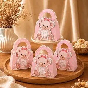 Cute Teddy Theme Paper Gift Bag for Return Gifts |(10×8×4 inch) Baby Shower & Birthday Candy Bag | 2 Colors Available - Image 7