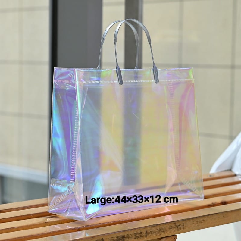 Transparent  Laser Bag | Premium Clothing Store Shopping Bag |  Style Gift Carry Bag for Boutique, Retail & Gifting - Image 5