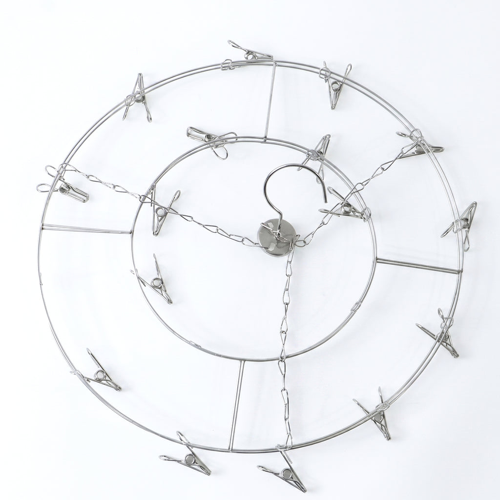 Stainless Steel Round Multi Clip Drying Hanger For Socks And Underwear (1 Pc)