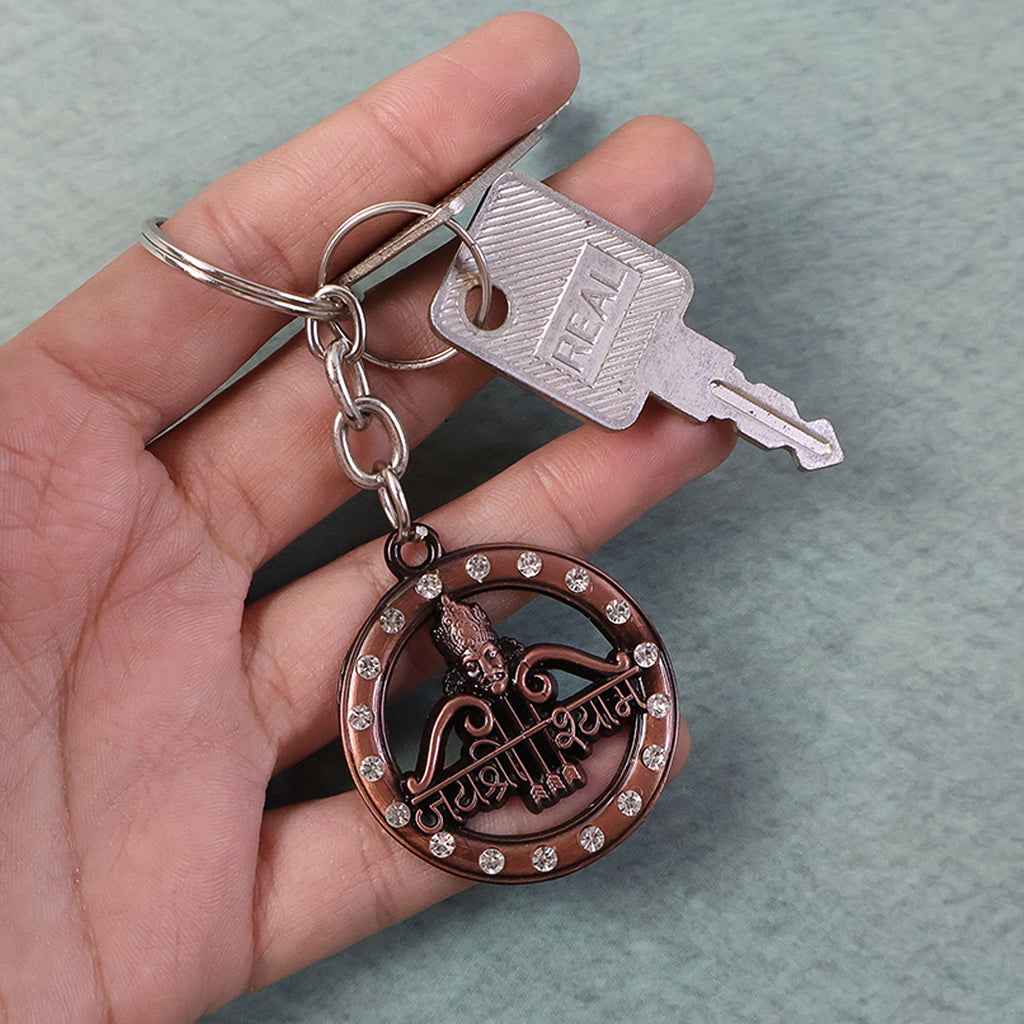 Decorative Metal Jai Shree Shyam Keychain (1 Pc)