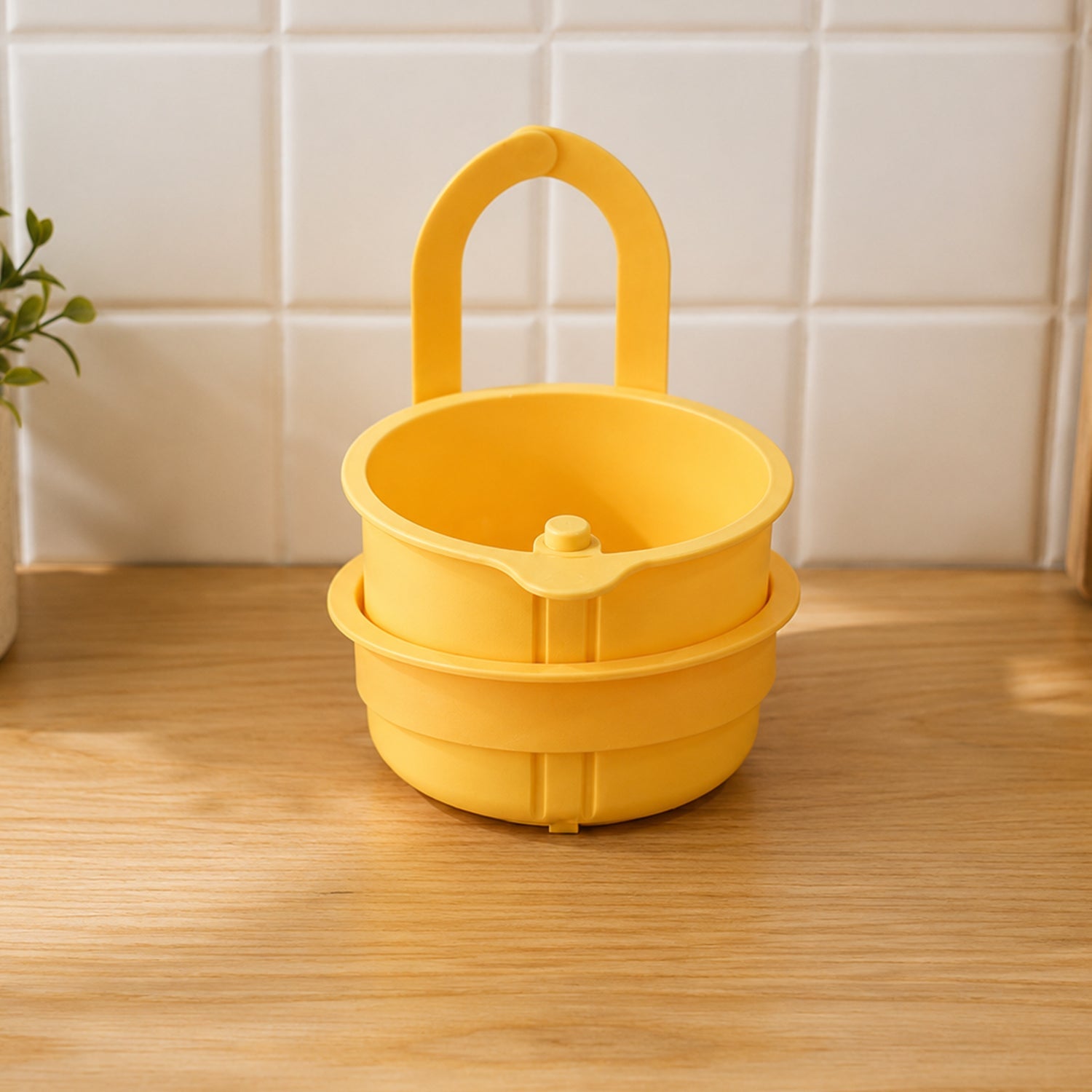 Plastic Hanging Kitchen Sink Drain Basket And Food Strainer With Handle (1 Pc)