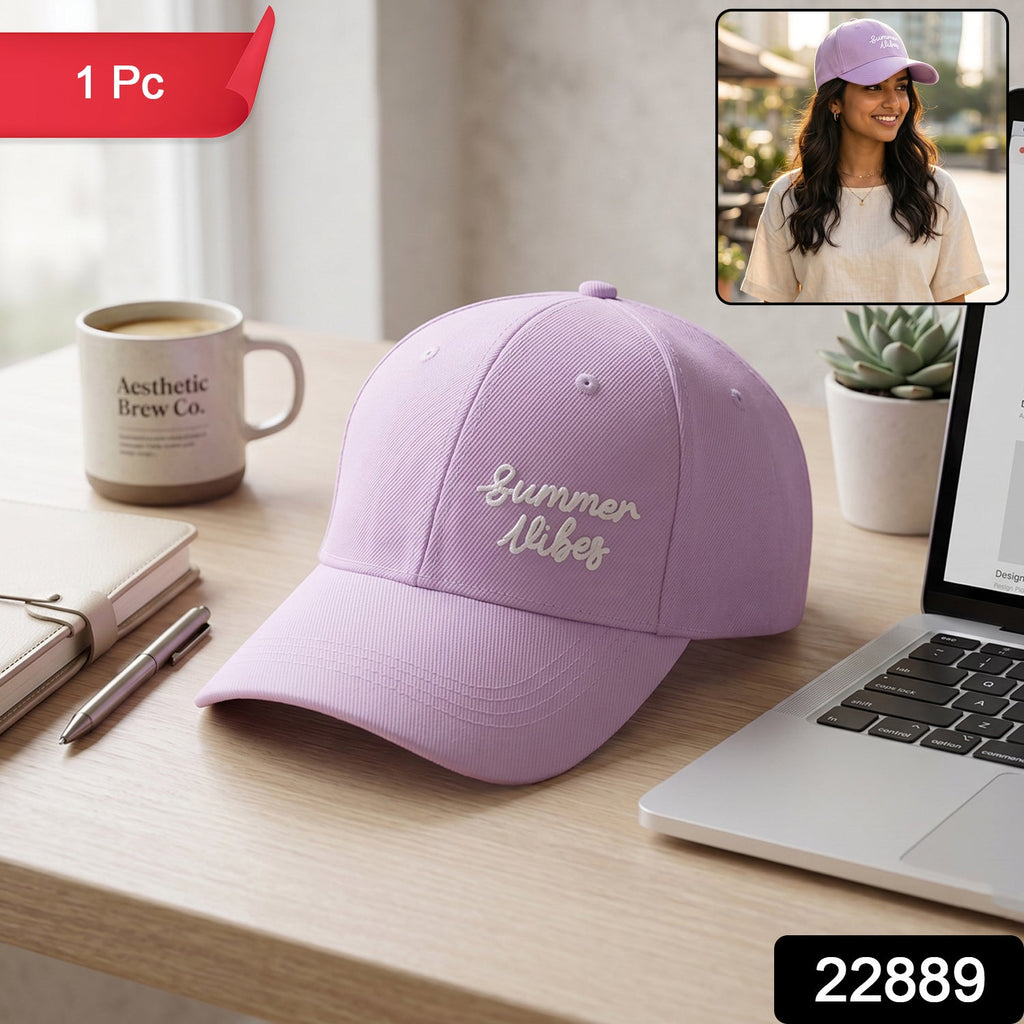Stylish Summer Vibes Embroidered Baseball Cap For Men And Women (1 Pc)